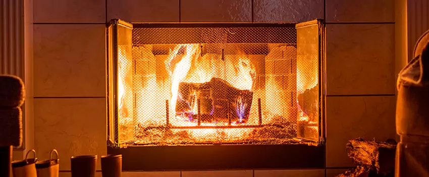 Mendota Hearth Landscape Fireplace Installation in Commack, New York
