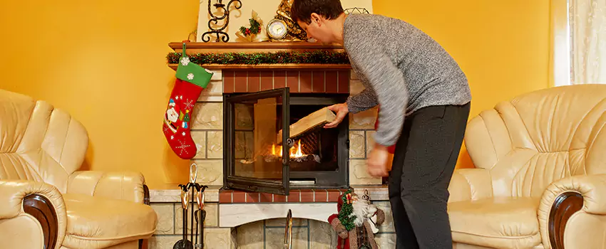 Rusted Metal Fireplace Restoration in Commack, New York