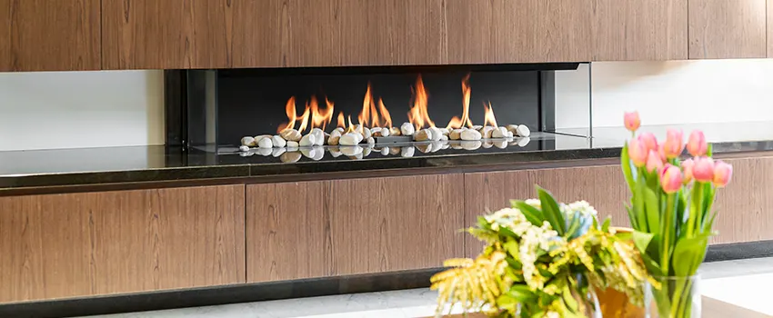 Double-height Fireplace Design Refurbishment in Commack, New York